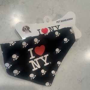 I Love NY pet Bandana collar - Black and Red NWT
